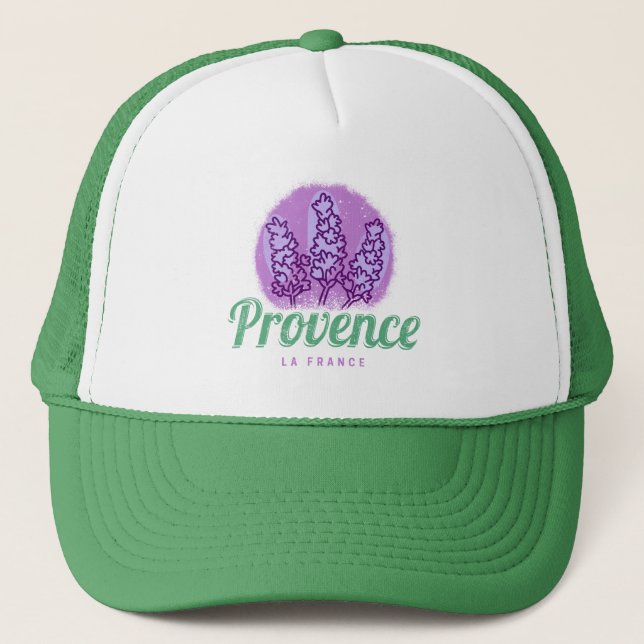 Provence Retro Lavender Französische Riviera Frank Truckerkappe (Vorderseite)