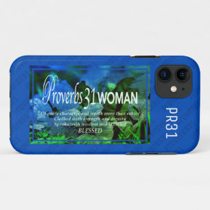 PROVERBEN 31   Mehr als Rubies BLAUE Case-Mate iPhone Hülle
