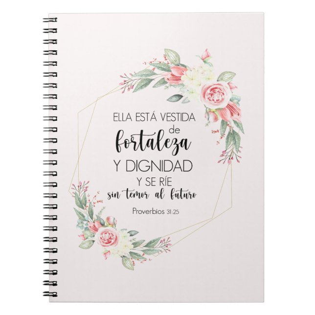 proverbios 31 25 Libreta con espiral Notizblock (Vorderseite)