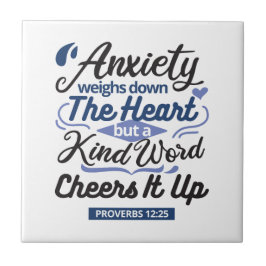 Proverbs 12:25 Bible Verse – Kind Word Art Fliese