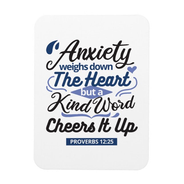 Proverbs 12:25 Bible Verse – Kind Word Art Magnet (Vertikal)
