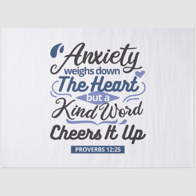 Proverbs 12:25 Bible Verse – Kind Word Art Seidenpapier (Vorderseite)