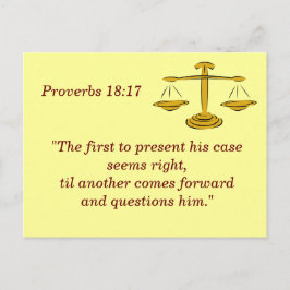 Proverbs 18 17 Justice Bible Verse Memory Card Postkarte
