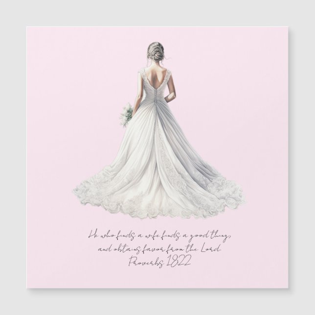Proverbs 18:22 Wedding Greeting Card Magnetkarte (Vorderseite)