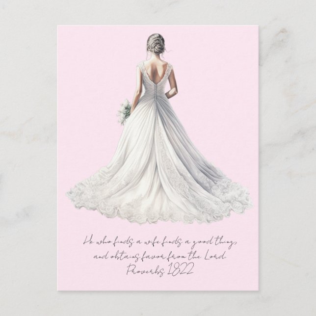 Proverbs 18:22 Wedding Greeting Card Postkarte (Vorderseite)