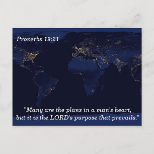 Proverbs 19 21 Pläne für die Scripture-Speicherkar Postkarte