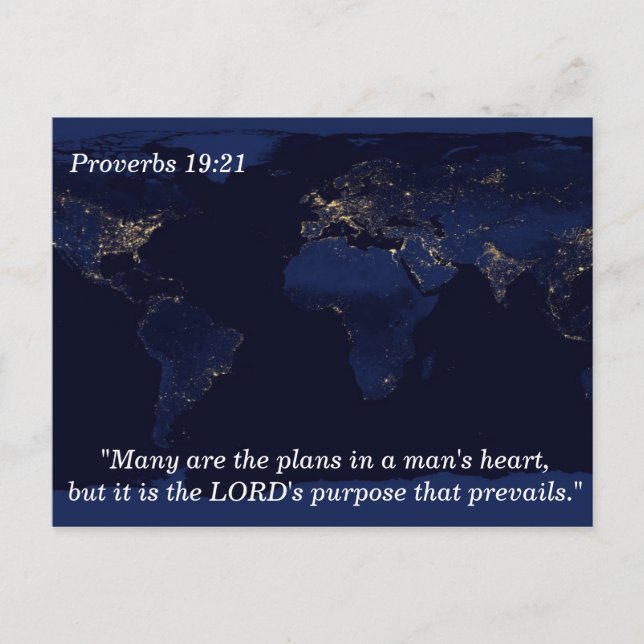 Proverbs 19 21 Pläne für die Scripture-Speicherkar Postkarte (Vorderseite)