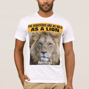 PROVERBS 28:1 BOLD ALS LION, CHRISTLICHE T - SHIRT