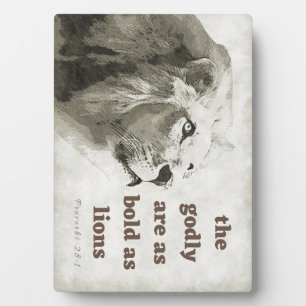 Proverbs 28:1 Bold as Nummernlöcke Fotoplatte