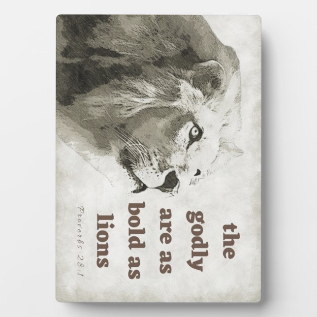 Proverbs 28:1 Bold as Nummernlöcke Fotoplatte (Vorderseite)