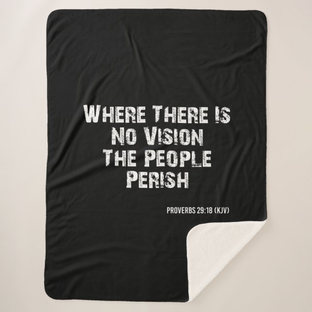 Proverbs 29:18 Bibelverse KJV Zitat Sherpadecke (Vorderseite)