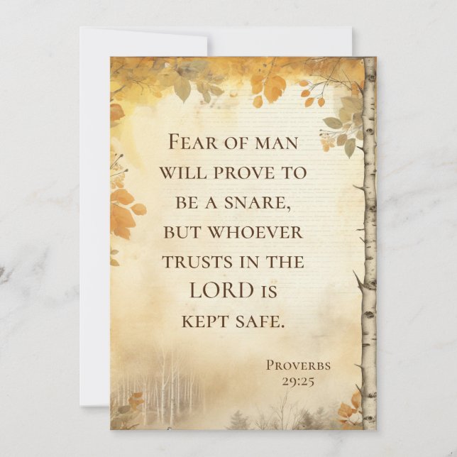 Proverbs 29:25 Fear of Man Bible Verse Flat Card (Vorderseite)