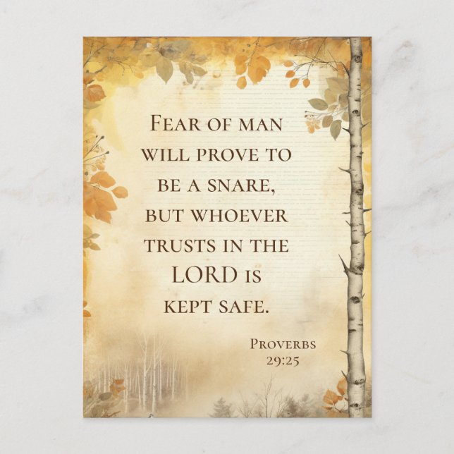 Proverbs 29:25 Fear of Man Bible Verse  Postkarte (Vorderseite)