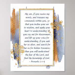 Proverbs 2:1-5 My son, If you receive my words Poster