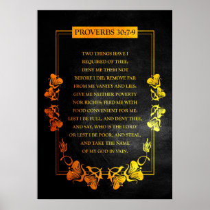 Proverbs 30:7-9 Bibelverse Poster