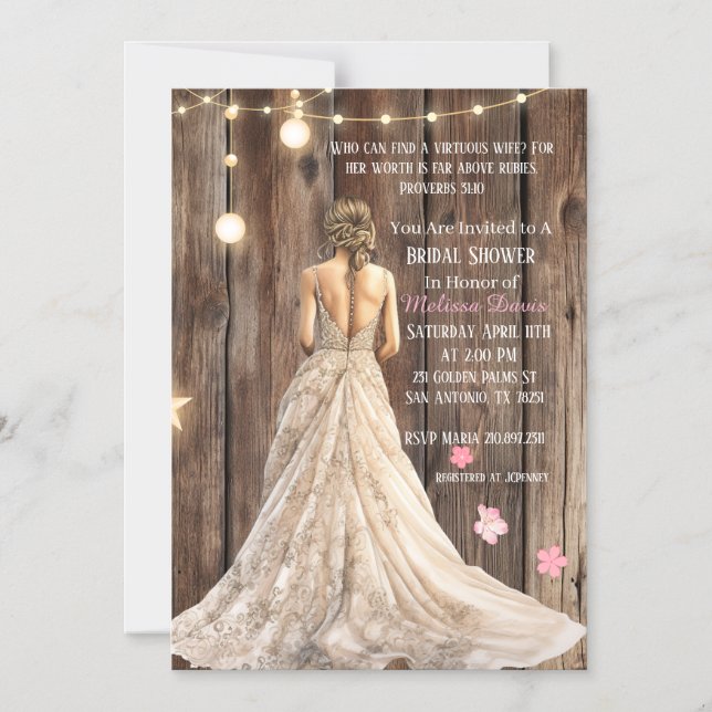 Proverbs 31:10 Bridal Shower Invitation Magneteinladung (Vorderseite)