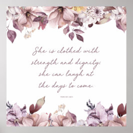 Proverbs 31:25, Bibelverse Print, Stärke Poster