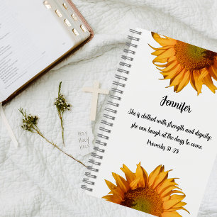 Proverbs 31:25 Gebet-Journal der Blumenbibel Verse Notizbuch