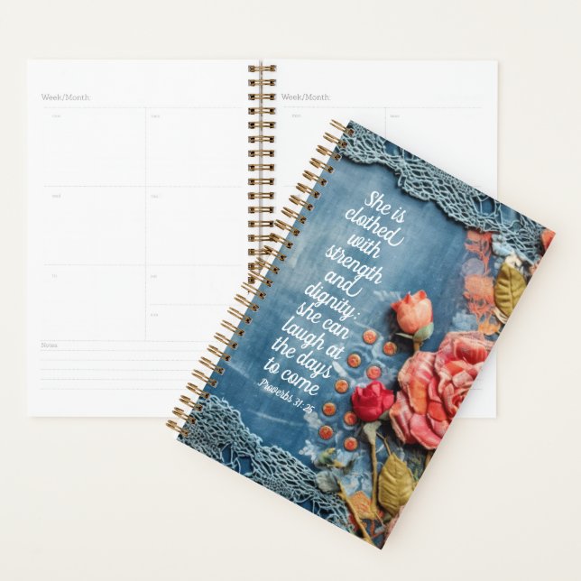 Proverbs 31:25 Planner Inspiring Bible Verse Planer (Anzeige)