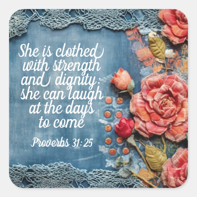 Proverbs 31:25 Sticker Inspiring Bible Verse (Vorderseite)