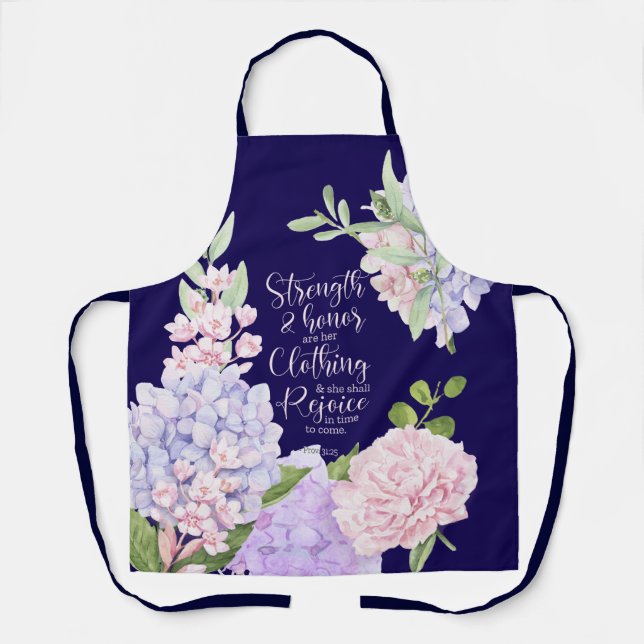 Proverbs 31:25 Strength and Honour Blue Schürze (Vorderseite)