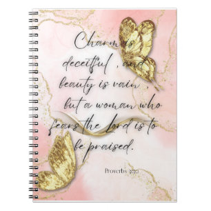 Proverbs 31:30 Spiral-Notebook Notizblock
