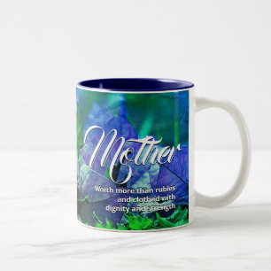 PROVERBS 31 Christlicher Muttertag der Blauen Flor Zweifarbige Tasse