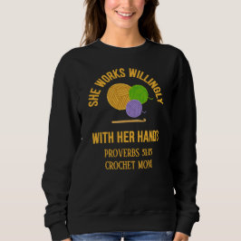 PROVERBS 31 Crochet Mom Yarn Sweatshirt