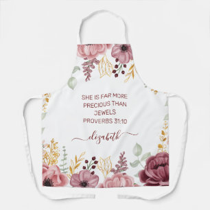 Proverbs 31 Elegante pastellrosa Blume Schürze