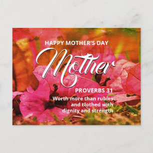 PROVERBS 31 Floral Happy Mother's Day Postcard Postkarte