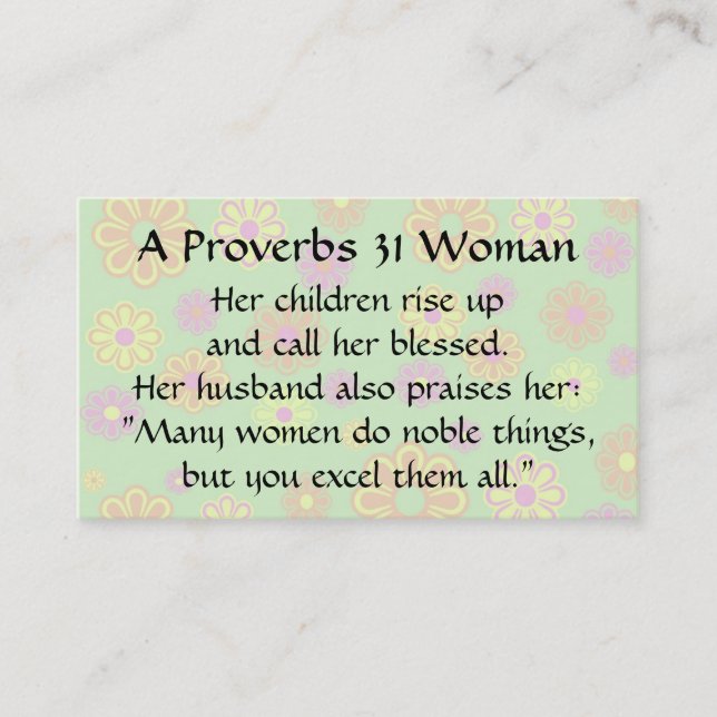Proverbs 31 Mama Calling Card Groovy Mod Telefonnummerkarte (Vorderseite)