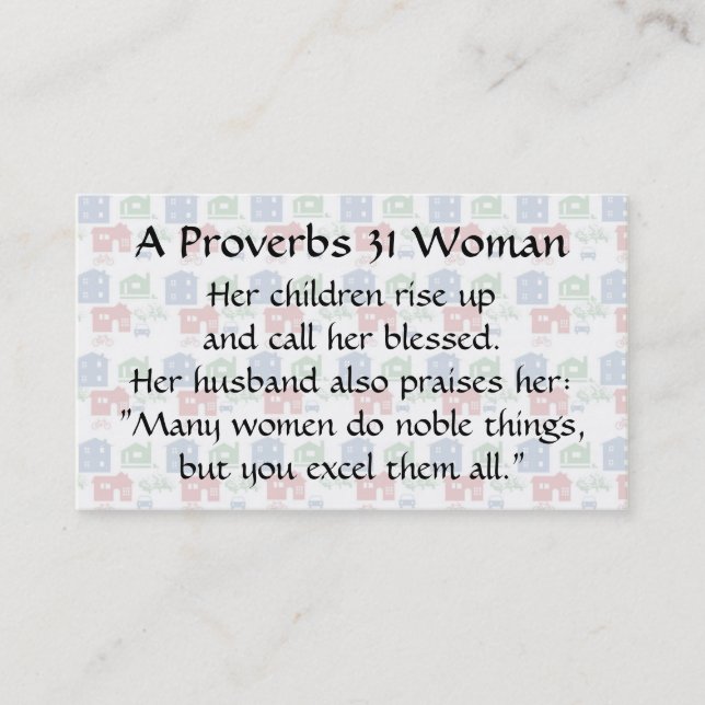 Proverbs 31 Mama Calling Card House Telefonnummerkarte (Vorderseite)