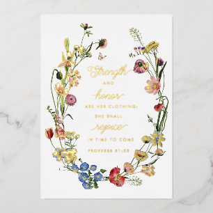 Proverbs 31 Wildblumen Foil Desk Print Folien Feiertagskarte