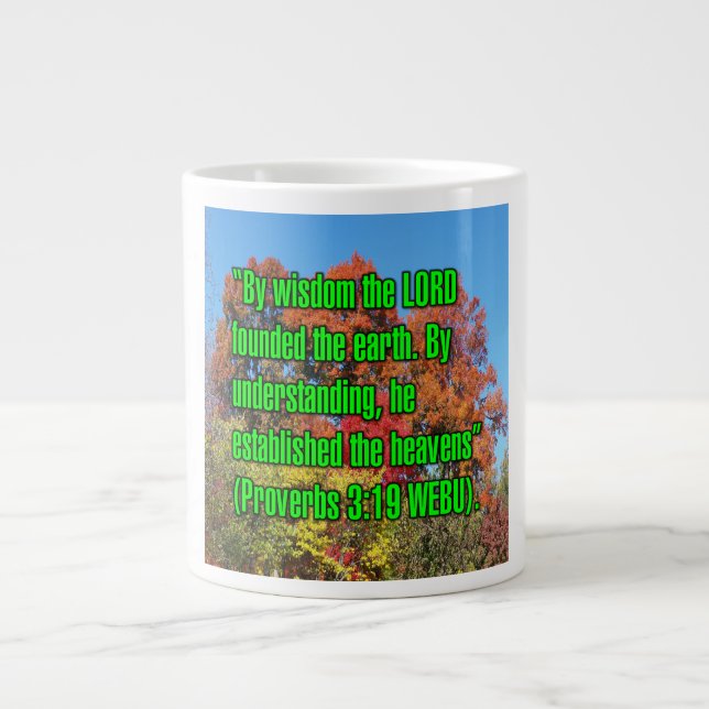 Proverbs 3:19 WEBU Mug Jumbo-Tasse (Vorderseite)