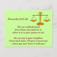 Proverbs 3:27-28 Bible Verse Memory Card