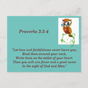 Proverbs 3:3-4 Bible Verse Memory Card Postkarte