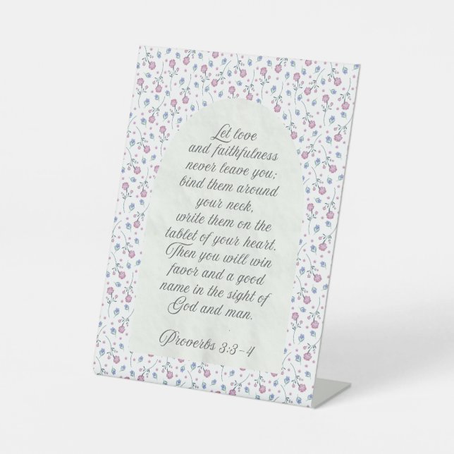 Proverbs 3:3–4 Floral Scripture  Sockelschild (Vorderseite)