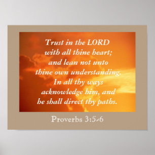 Proverbs 3:5-6 Art Print Poster