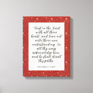 Proverbs 3:5-6 KJV Bibelverse Bild Leinwanddruck