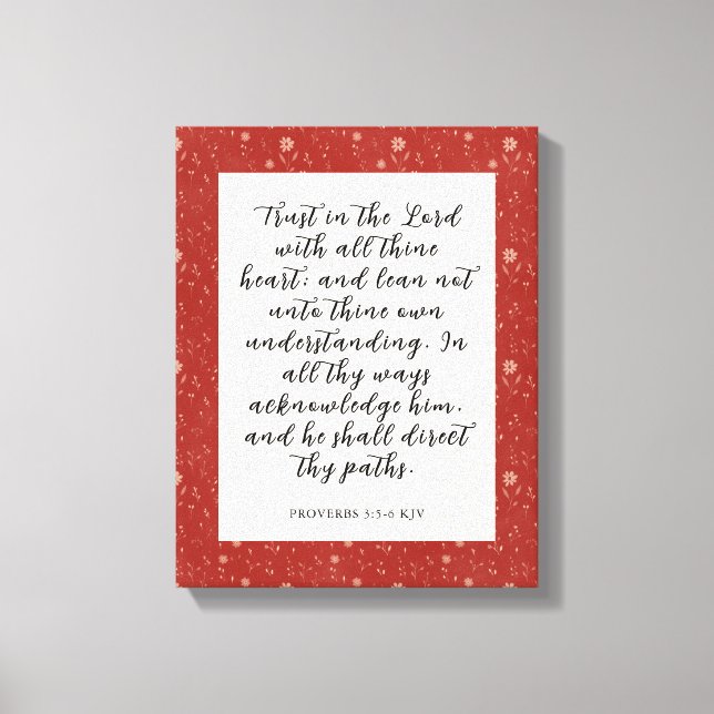 Proverbs 3:5-6 KJV Bibelverse Bild Leinwanddruck (Vorderseite)