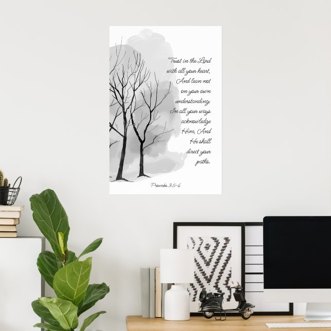 Proverbs 3:5-6 Trust in the Lord Poster (Heimbüro)