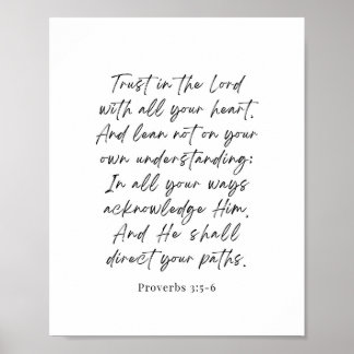 Proverbs 3:5-6 Trust in the Lord Poster