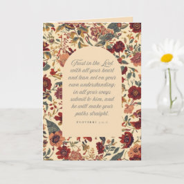 Proverbs 3:5–6 Trust in the Lord Vintage Floral Karte