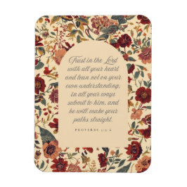 Proverbs 3:5–6 Trust in the Lord Vintage Floral Magnet