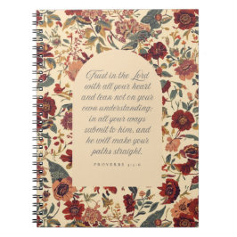 Proverbs 3:5–6 Trust in the Lord Vintage Floral Notizblock