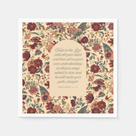 Proverbs 3:5–6 Trust in the Lord Vintage Floral Serviette