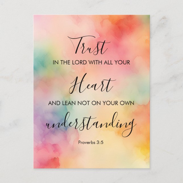 Proverbs 3:5 Bible Verse Memory Card Postkarte (Vorderseite)