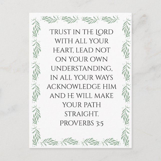 Proverbs 3:5 Poster Postkarte (Vorderseite)