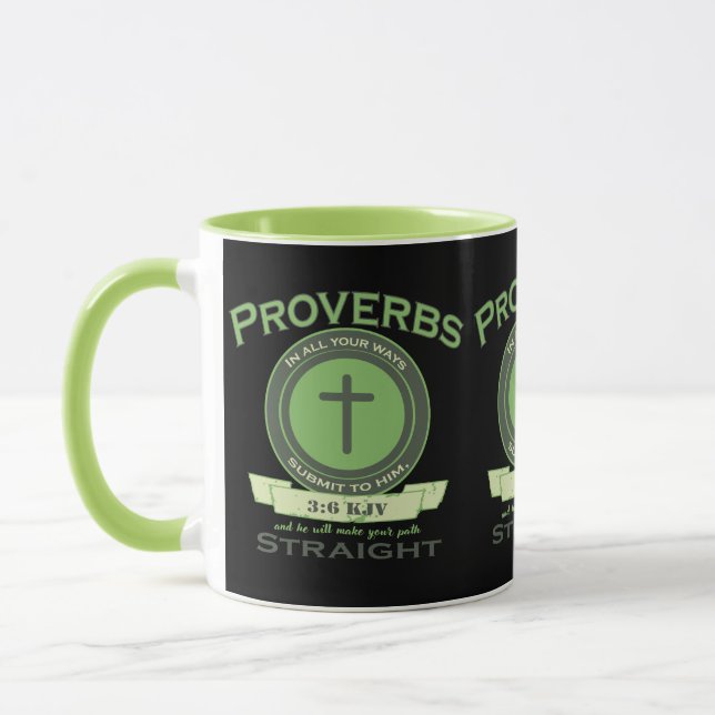 Proverbs 3:6 KJV Bibelverse Zwei-Tone Tasse (Links)