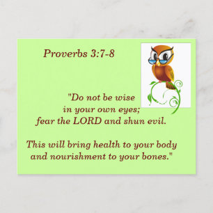 Proverbs 3:7-8 Bible Verse Memory Card Postkarte